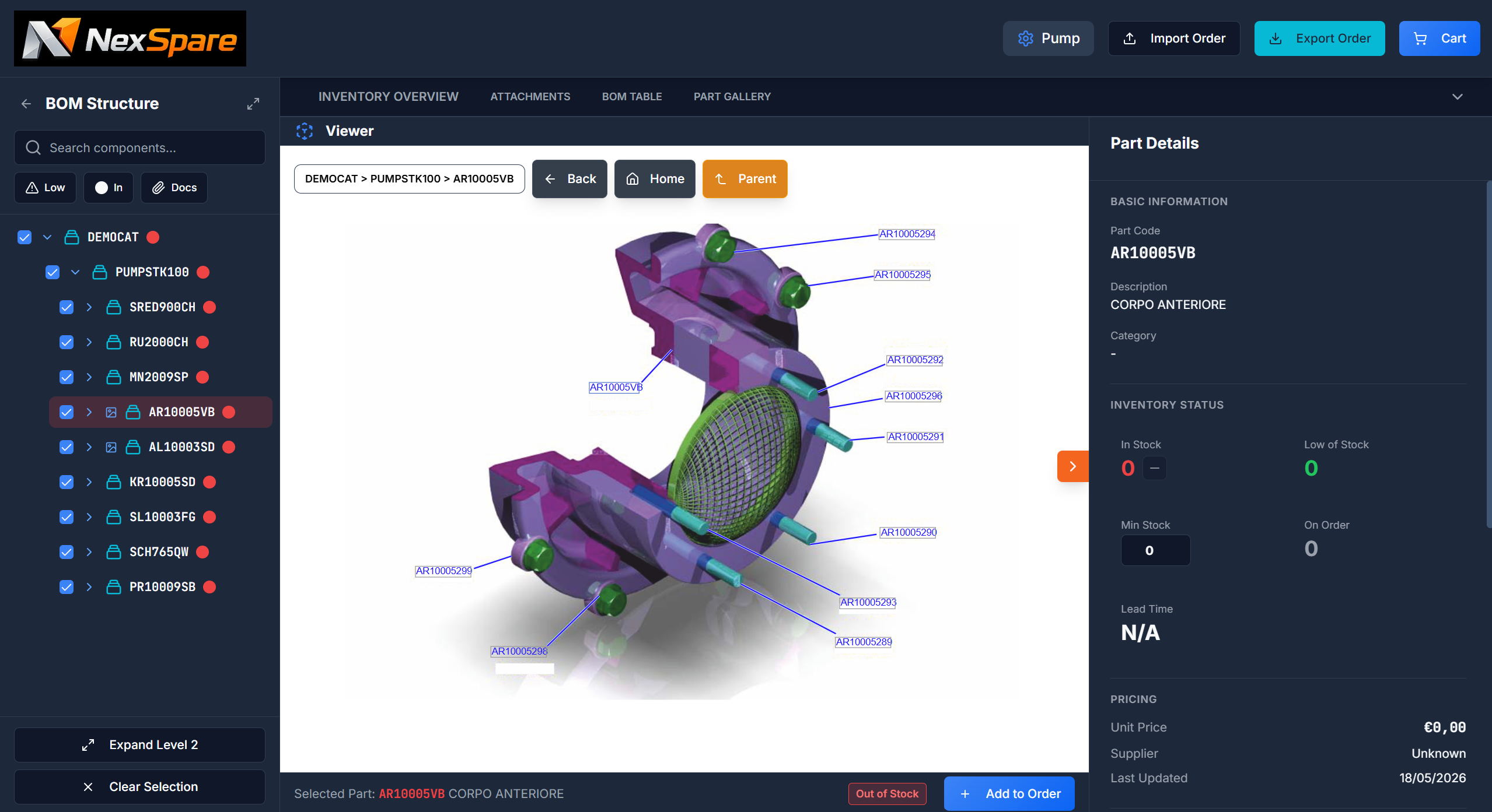 NEXSPARE vista web desktop